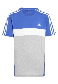 Adidas Sportswear Tiberio 3-Colorblock - T-Shirt Print - Semi Lucid Blue /Medium Grey Heather/White
