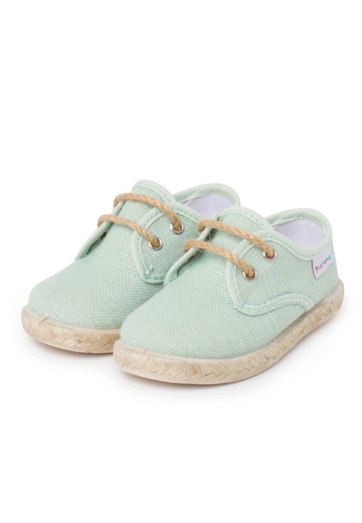 Lino Cordones Y Base Yute - Babyschoenen - Verde Agua 4 Lino Cordones Y Base Yute - Babyschoenen - Verde Agua - Afbeelding 2