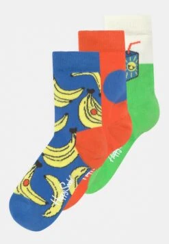 Happy Socks Kids Banana Unisex 3 Pack - Sokken - Blue