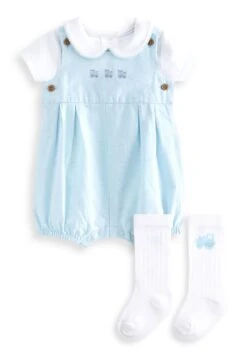 Next 3 Piece Smart CheckAnd- Jumpsuit - Pale Blue -kinderkledingwinkel 3750784ab2fa434095edc69795c5f8ff