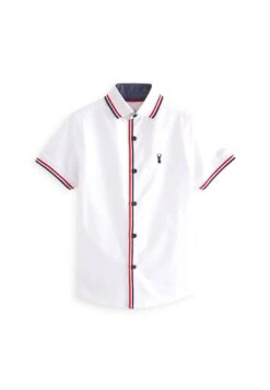 Next Short Sleeve Colourblock Standard - Overhemd - White Red