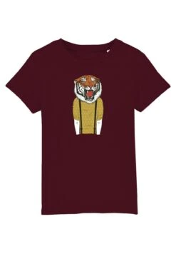 Tiger Head - T-Shirt Print - Burgundy