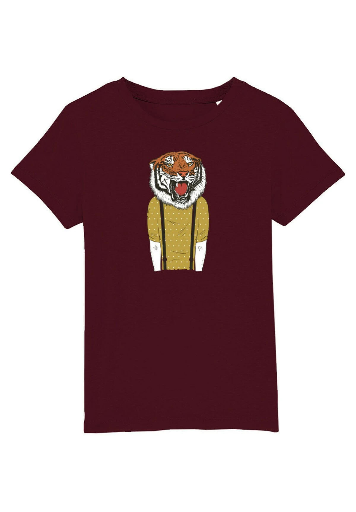 Tiger Head - T-Shirt Print - Burgundy 3 Tiger Head - T-Shirt Print - Burgundy
