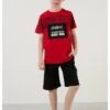 LELA Regular Fit Shorts And T-Shirt - Shorts - Red -kinderkledingwinkel c5bb026b2546441ba9132df5c7f179d0