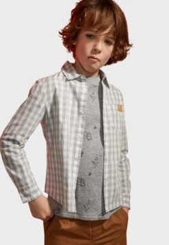 Checked - Overhemd - Grey Kro -kinderkledingwinkel d489a5ee14d248ed960a9b0a42c37f18