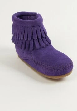 Double Fringe Minnetonka Suede - Laarzen - Purple -kinderkledingwinkel fec02bddbb014b408d7a473660a32432